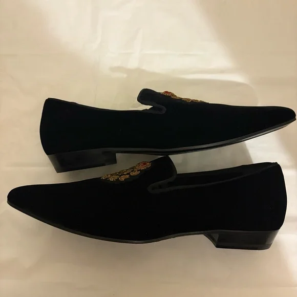 NWOT SAINT LAURENT mens velvet loafers - Picture 8 of 14